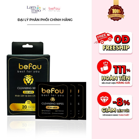 Khăn Ướt Vệ Sinh Cho Nam Befou Cleansing Wipes For Men 