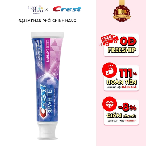  Kem Đánh Trắng Răng Crest 3D White Advanced Radiant Mint 