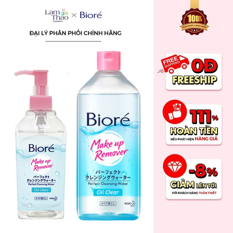  Nước Tẩy Trang Sạch Nhờn Bioré Makeup Remover Perfect Cleansing Water Oil Clear 