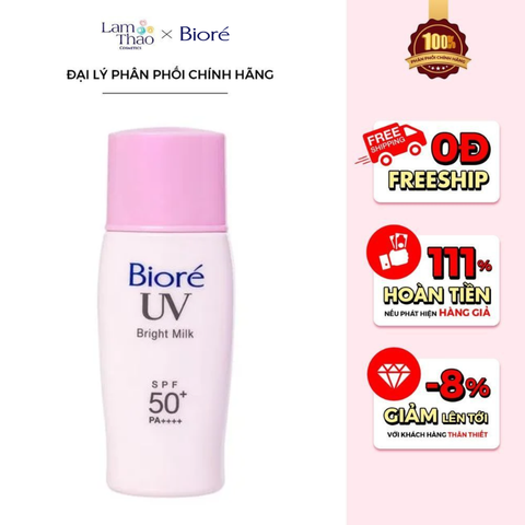 Sữa Chống Nắng Sáng Hồng Tự Nhiên Bioré UV Bright Milk SPF50+/PA+++ 