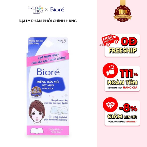  Miếng Dán Mũi Lột Mụn Không Hương Bioré Pore Pack 