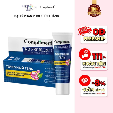  Gel Dưỡng Da Hỗ Trợ Giảm Mụn Compliment SOS No Problem AHA - BHA - PHA - Tea Tree 