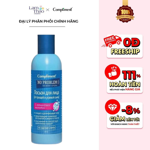  Nước Hoa Hồng Làm Sạch Sâu Kiềm Dầu Cho Da Mụn Compliment No Problem Salicylic Acid 