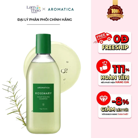  Dầu Gội Hỗ Trợ Phục Hồi Tóc Chiết Xuất Hương Thảo Aromatica Rosemary Scalp Scaling Shampoo 