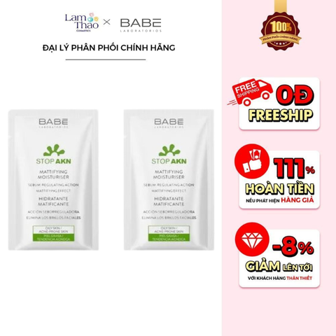  Kem Dưỡng Kiềm Dầu Hỗ Trợ Giảm Mụn Laboratorios BABE Stop AKN Mattifying Moisturiser 