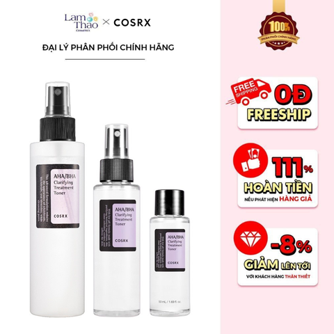 Nước Hoa Hồng Hỗ Trợ Giảm Mụn Cosrx AHA/ BHA Clarifying Treatment Toner 