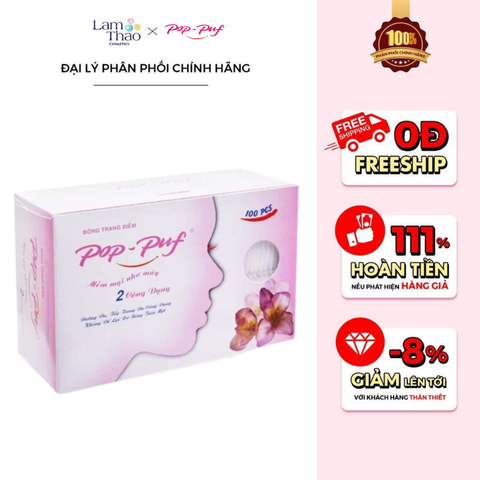  Bông Tẩy Trang 2 Trong 1 Pop-Puf Cotton Pads 