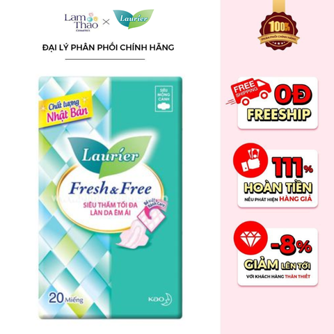  Băng Vệ Sinh Siêu Mỏng Cánh Laurier Fresh & Free 
