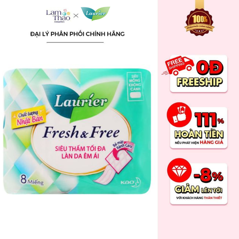  Băng Vệ Sinh Siêu Mỏng Cánh Laurier Fresh & Free 