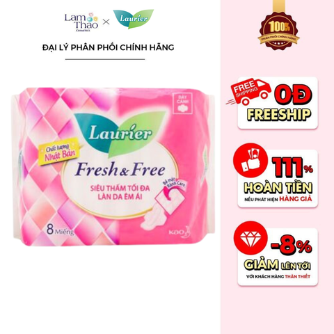  Băng Vệ Sinh Dày Cánh Laurier Fresh&Free 22cm 