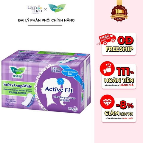  Băng Vệ Sinh Siêu Thấm Không Hương Laurier Ultra Thin Pantyliner Active Fit Non-Perfume 