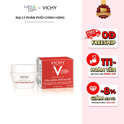  Kem Dưỡng Da Collagen Cải Thiện Dấu Hiệu Lão Hóa Chuyên Biệt Dành Cho Cả Ngày Vichy Liftactiv Collagen Specialist 
