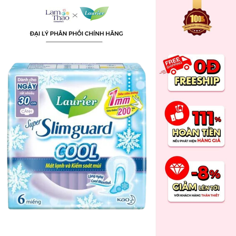  Băng Vệ Sinh Siêu Mỏng Mát Lạnh Laurier Super Slimguard Cool 