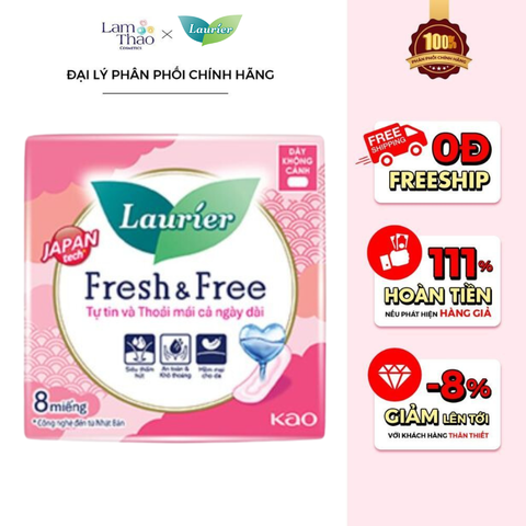  Băng Vệ Sinh Dày Không Cánh Laurier Fresh&Free 