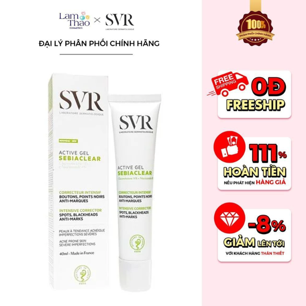 Gel Dưỡng Phục Hồi Chuyên Sâu Cho Da Dầu Mụn SVR Sebiaclear Active Gel ( Mẫu Mới )