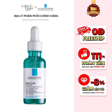  Tinh Chất Giúp Giảm Mụn, Thâm Mụn & Se Khít Lỗ Chân Lông La Roche-Posay Effaclar Ultra Concentrated Serum 