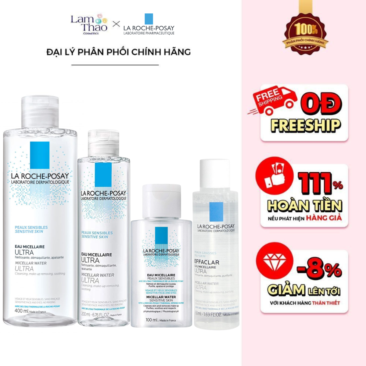 Nước Tẩy Trang Cho Da Nhạy Cảm La Roche-Posay Sensitive Skins Micellar Water
