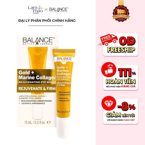  Kem Dưỡng Mắt Ngăn Ngừa Lão Hóa Căng Bóng Da Balance Active Formula Gold Collagen Rejuvenating Eye Serum ( Mẫu Mới ) 