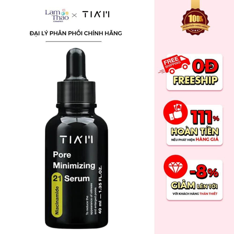  Tinh Chất Kiểm Soát Dầu Nhờn Thu Nhỏ Lỗ Chân Lông 20% Niacinamide +1% Zinc Tiam Pore Mininmizing 21 Serum 