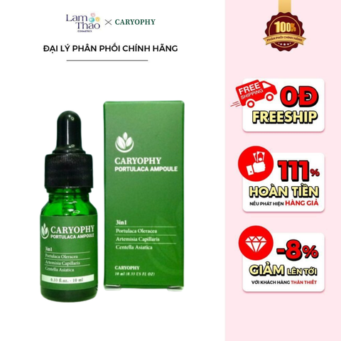  Tinh Chất Hỗ Trợ Giảm Mụn, Thâm Mụn Caryophy Portulaca Ampoule 