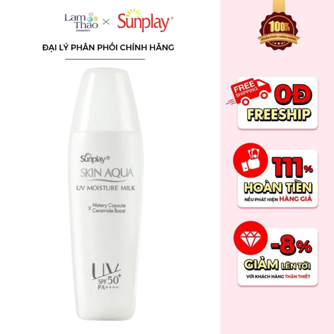  Chống Nắng Dạng Sữa Dưỡng Da Ẩm Mịn Sunplay Skin Aqua UV Moisture Milk SPF 50+ PA++++ 