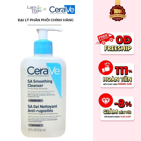  Sữa Rửa Mặt Làm Sạch Dịu Nhẹ Dành Cho Da Nhạy Cảm Cerave Developed With Dermatologists Sa Smoothing Cleanser 