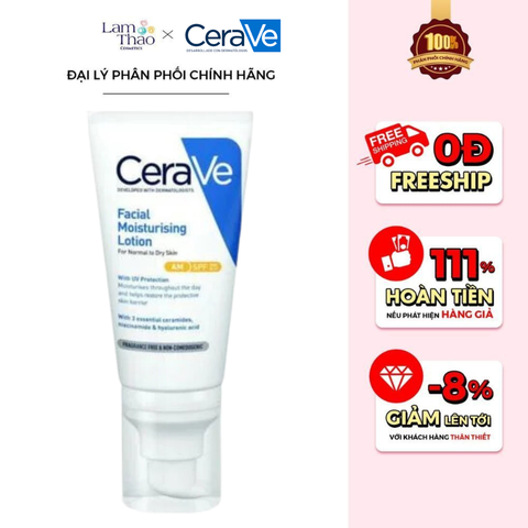  Sữa Dưỡng Ẩm Cho Mặt Chuyên Biệt Ban Ngày Cerave Developed With Dermatologists Facial Moisturising Lotion AM 