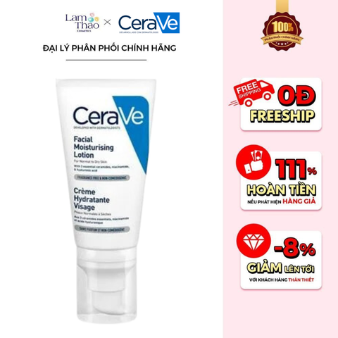  Sữa Dưỡng Ẩm Ban Đêm Cerave Developed With Dermatologists Facial Moisturising Lotion PM 