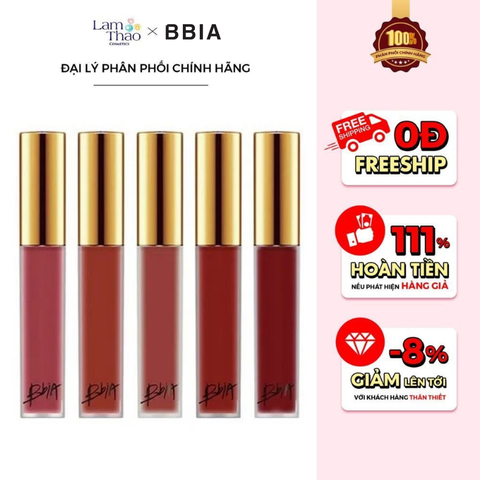  [DEAL 22/6 - 25/6 GIÁ SỐC] Son Kem Lỳ Bbia Last Velvet Lip Tint 