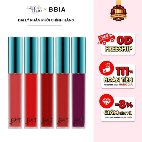 [DEAL 22/6 - 25/6 GIÁ SỐC] Son Kem Lỳ Bbia Last Velvet Lip Tint Ver 1 