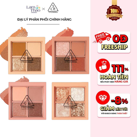  Bảng Phấn Mắt 4 Ô 3CE Mini Multi Eye Color Palette 