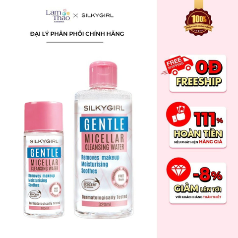  Nước Tẩy Trang Silkygirl Làm Sạch Da Dịu Nhẹ Gentle Micellar Cleansing Water 
