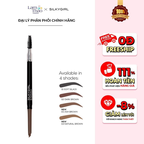  Chì Mày 2 Đầu Silkygirl Hi-Definition Brow Liner 