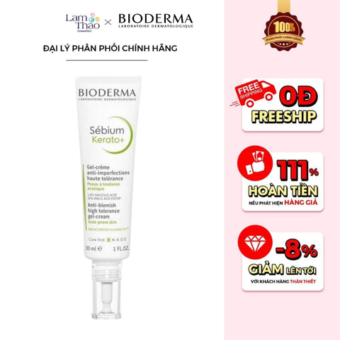  Kem Dưỡng Da Hỗ Trợ Giảm Mụn Và Giảm Vết Thâm Bioderma Sebium Kerato+ 