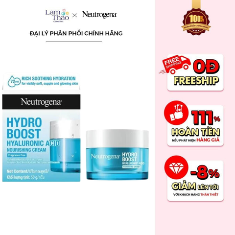  Kem Dưỡng Ẩm Cấp Nước Cho Da Khô Neutrogena Hydro Boost Hyaluronic Acid Nourishing Cream 