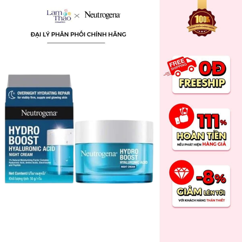  Mặt Nạ Ngủ Cấp Nước Cho Da Neutrogena Hydro Boost Hyaluronic Acid Night Cream 