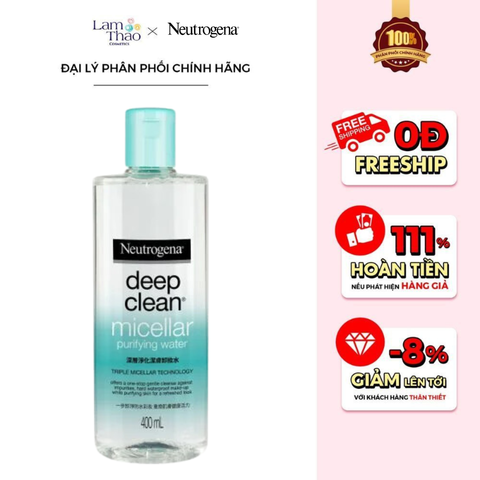  Nước Tẩy Trang Thanh Lọc Và Làm Sạch Sâu Neutrogena Deep Clean Purifying Water Micellar 