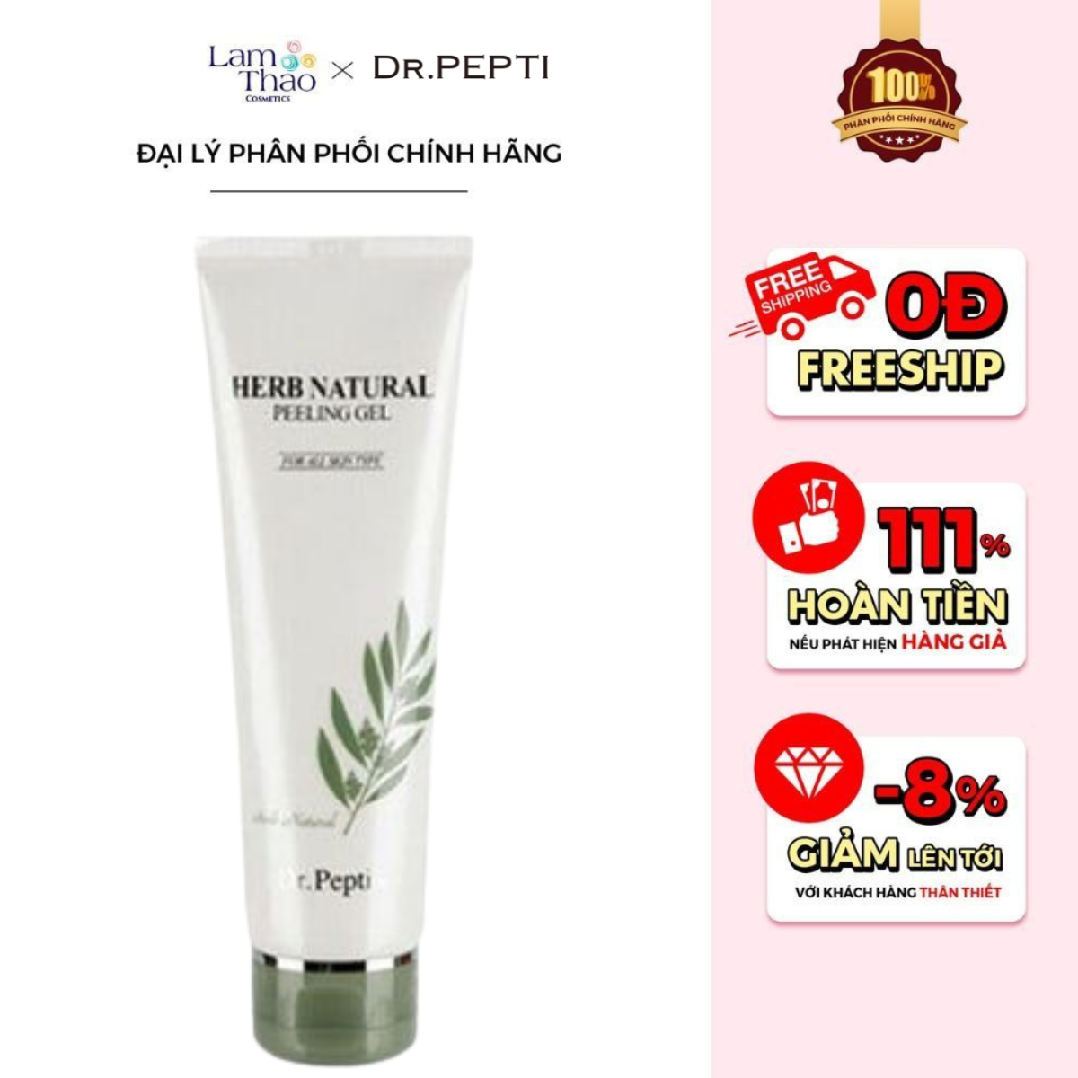 Gel Tẩy Da Chết Dr.Pepti Herb Natural Peeling Gel