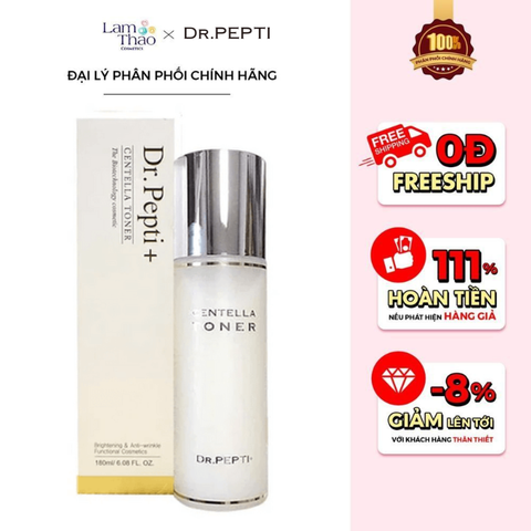 [MUA 1 SP DR.PEPTI TẶNG 2 BÔNG TẨY TRANG DR.PEPTI] Nước Hoa Hồng Dưỡng Ẩm Phục Hồi Da Dr.Pepti Centella Toner 