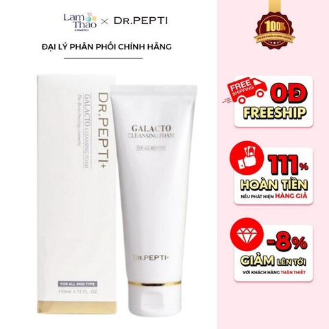 [MUA 1 SP DR.PEPTI TẶNG 2 BÔNG TẨY TRANG DR.PEPTI]  Sữa Rửa Mặt Dưỡng Ẩm Dr.Pepti Galacto Cleansing Foam 