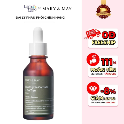  Tinh Chất Se Khít Lỗ Chân Lông Mary & May Houttuynia Cordata + Tea Tree Serum 