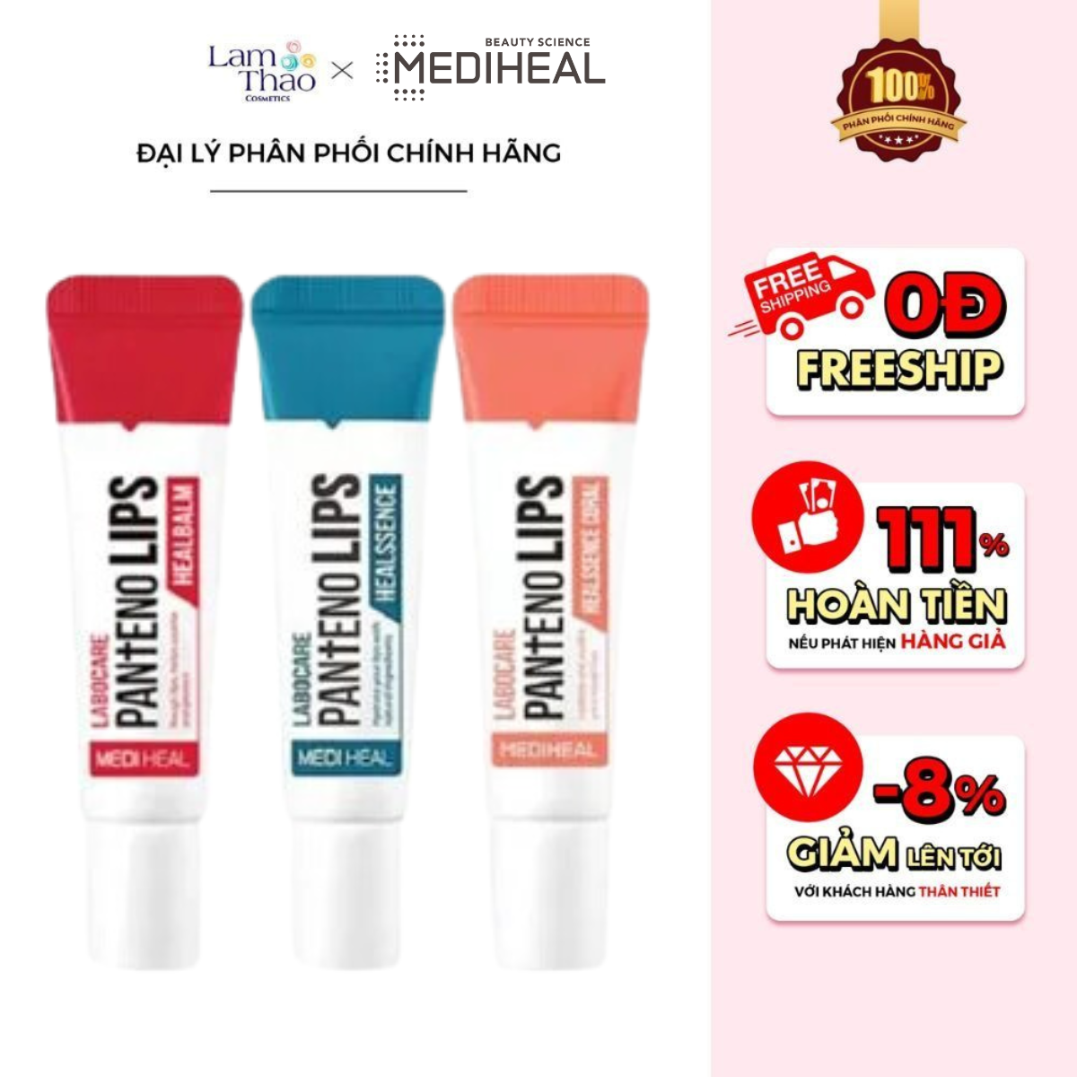 Son Dưỡng Hỗ Trợ Giảm Thâm & Khô Môi Mediheal Labocare Pantenolips