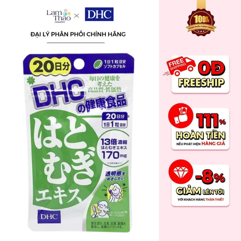  Viên Uống Hỗ Trợ Trắng Sáng Da DHC Adlay Extract 