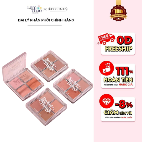  Bảng Phấn Má Hồng 4 Ô Gogo Tales Soft Mist Naked Feeling Blush 