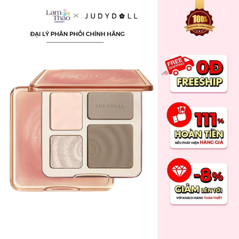  Phấn Bắt Sáng Và Tạo Khối Tự Nhiên, Lâu Trôi, Chống Nước Judydoll Highlight & Contour 