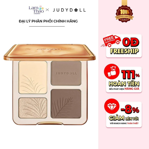  Phấn Bắt Sáng Và Tạo Khối Tự Nhiên, Lâu Trôi, Chống Nước Judydoll Highlight & Contour 