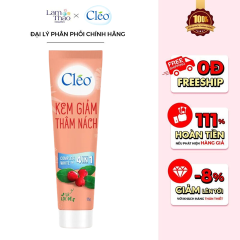  Kem Hỗ Trợ Giảm Thâm Nách Chiết Xuất Lá Lộc Đề Cleo Complex White 4IN1 