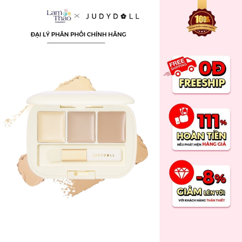  Bảng Che Khuyết Điểm 3 Màu Dưỡng Ẩm Judydoll Moisturizing 3-Color Concealer Palette 
