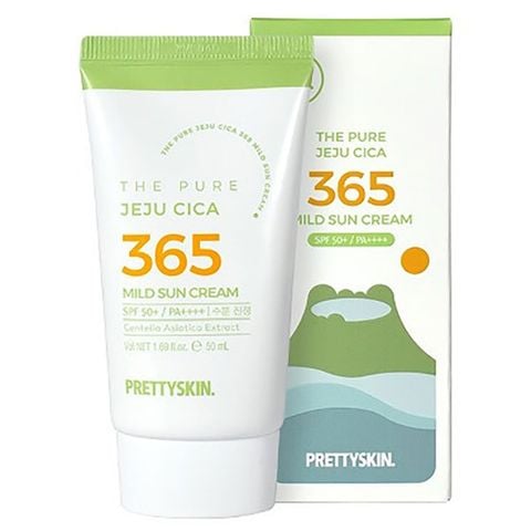  Kem Chống Nắng Chiết Xuất Rau Má Pretty Skin The Pure Jeju Cica 365 Mild Sun Cream 
