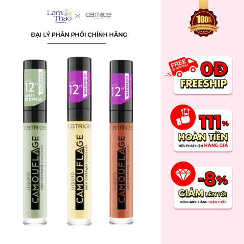  Kem Che Khuyết Điểm Và Triệt Sắc Catrice Liquid Camouflage High Coverage Concealer 